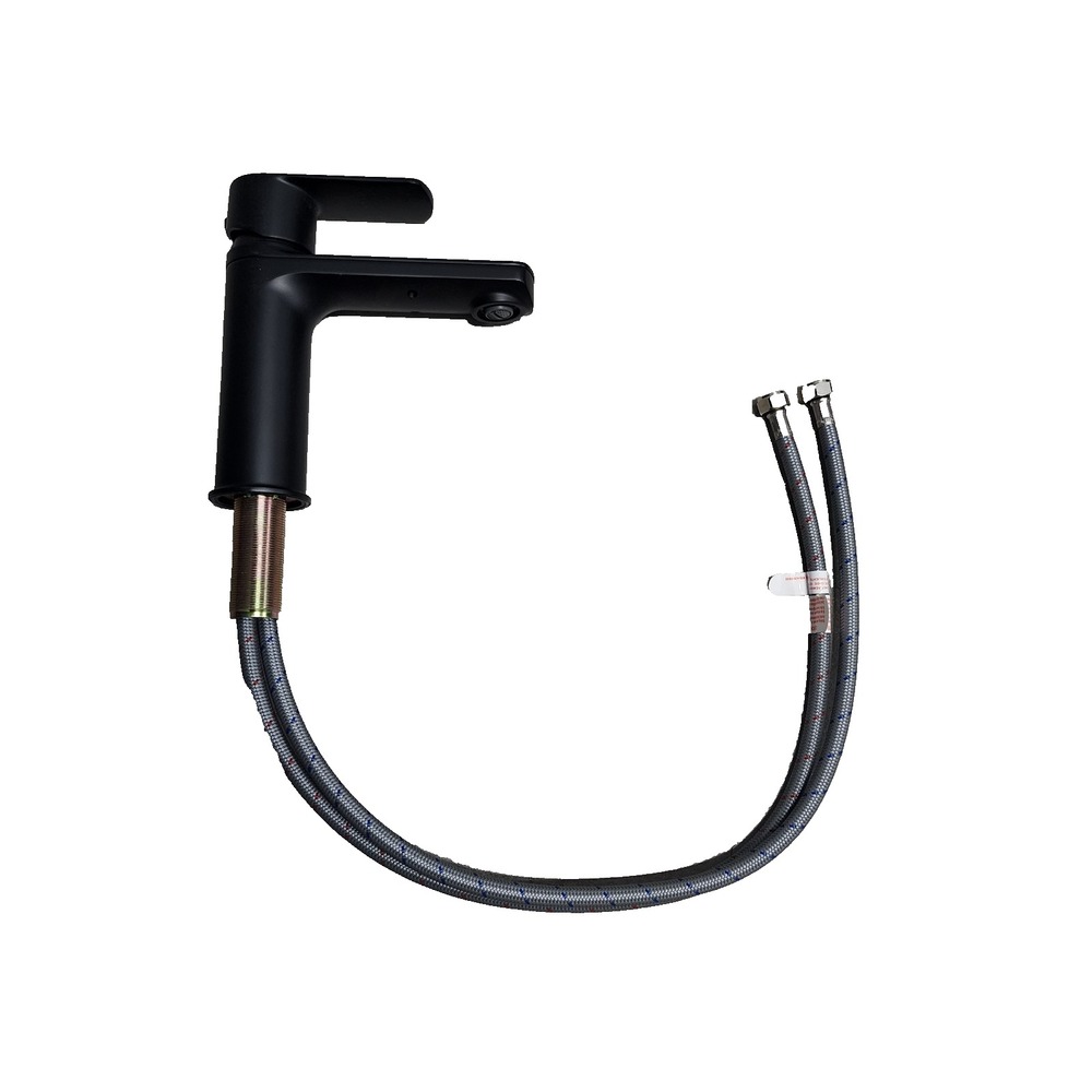 allen + roth Candace Single-Handle Bathroom Sink Faucet Matte Black Low Arc